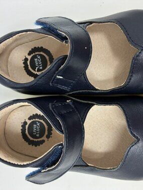 Livie & Luca Kids Navy Blue Mary Jane Shoes Hook Loop Strap Size 7